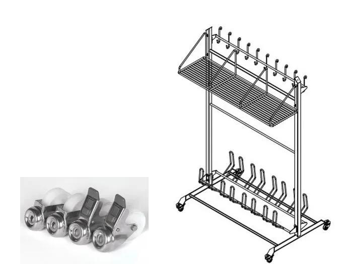 Hjulsett til gulvstativer, 4 stk